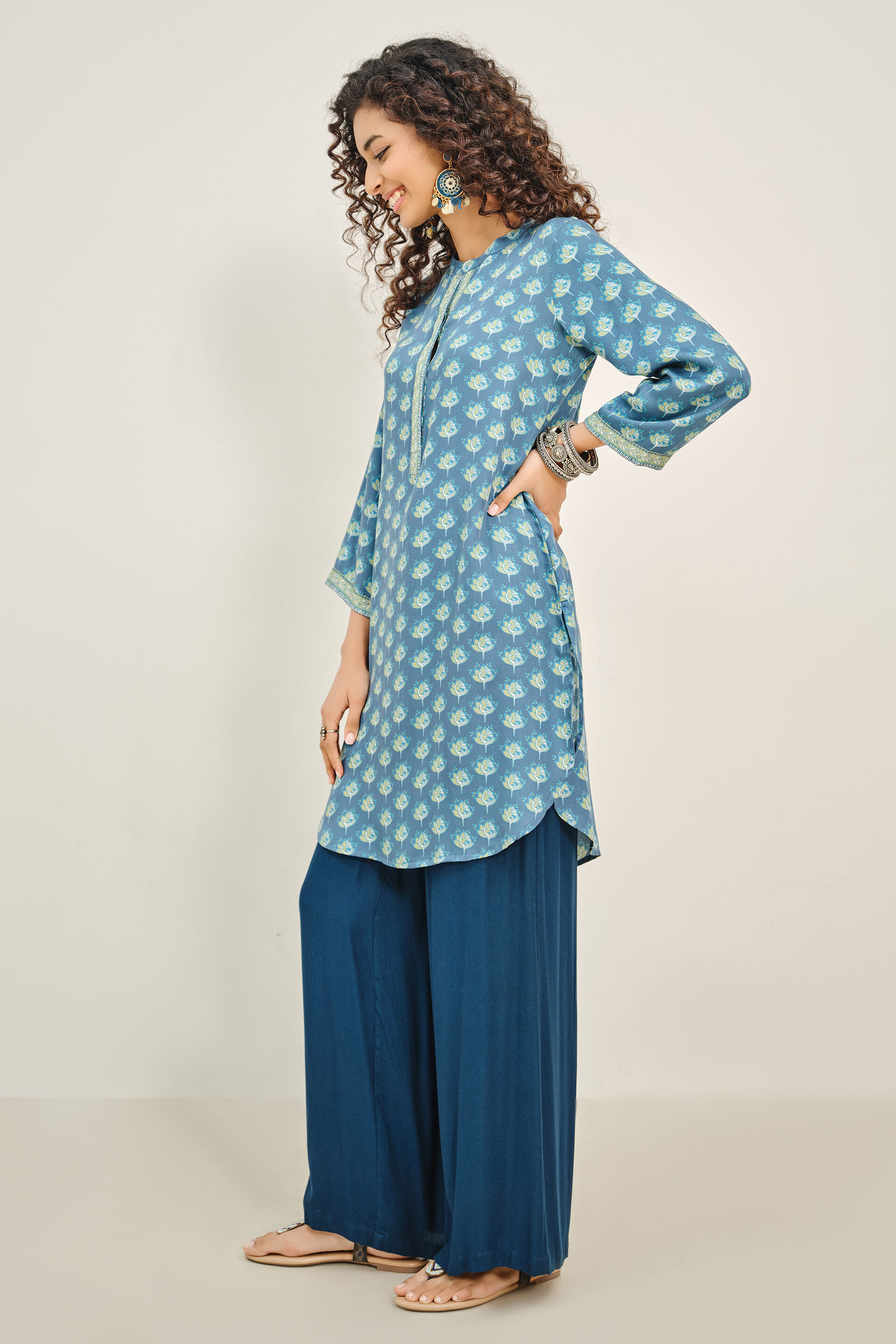 Indigo Flow Modal Tunic, Blue, image 2
